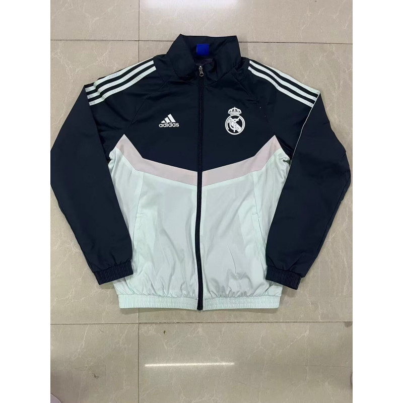 Real Madrid Cortavientos Negro Blanco