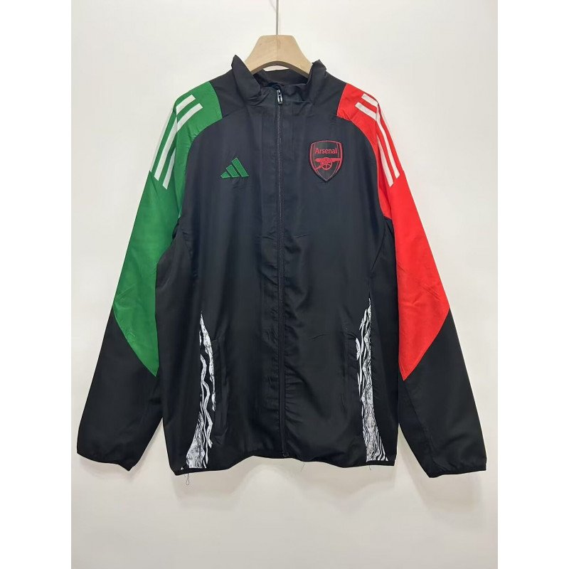 Arsenal Cortavientos Negro Verde Rojo
