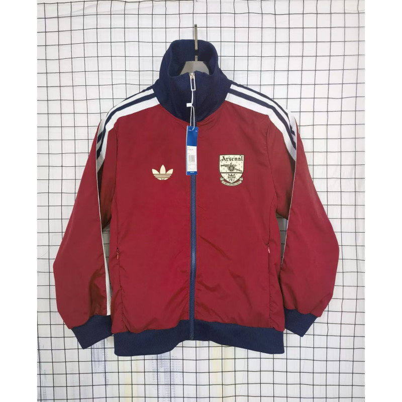 Arsenal Cortavientos Retro Rojo Oscuro