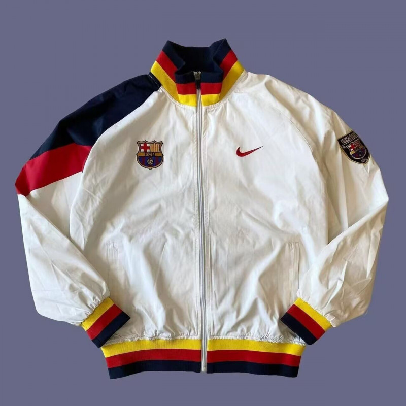 Barcelona Cortavientos Retro Blanco 24-25
