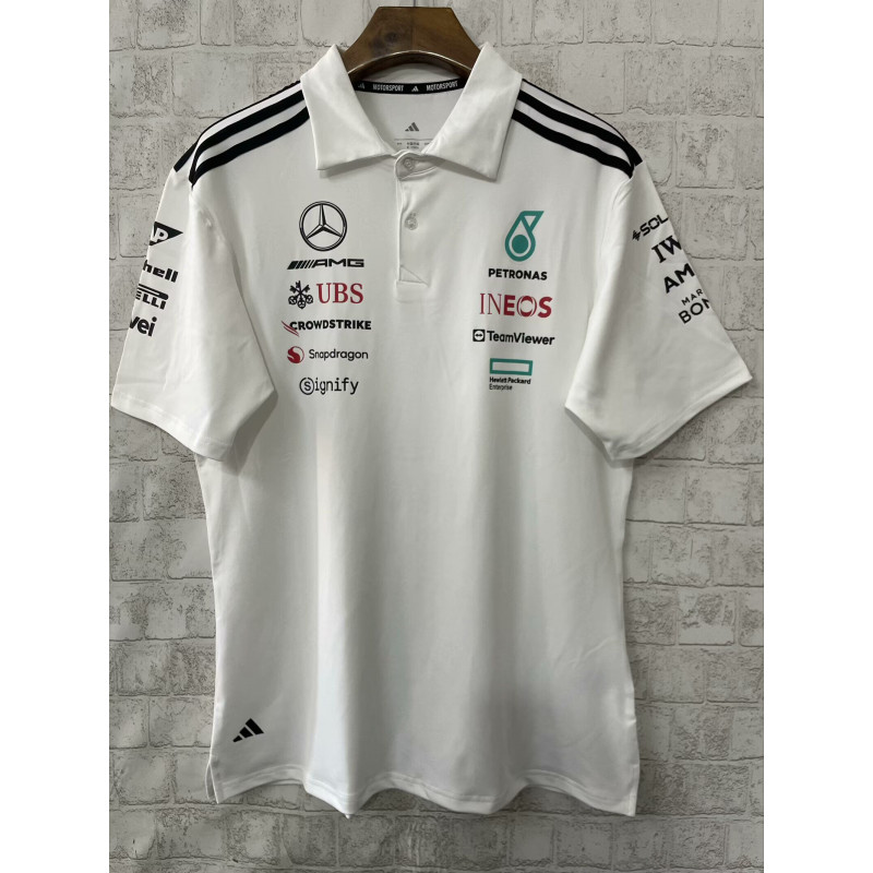 F1 Polo Mercedes Blanco 2025