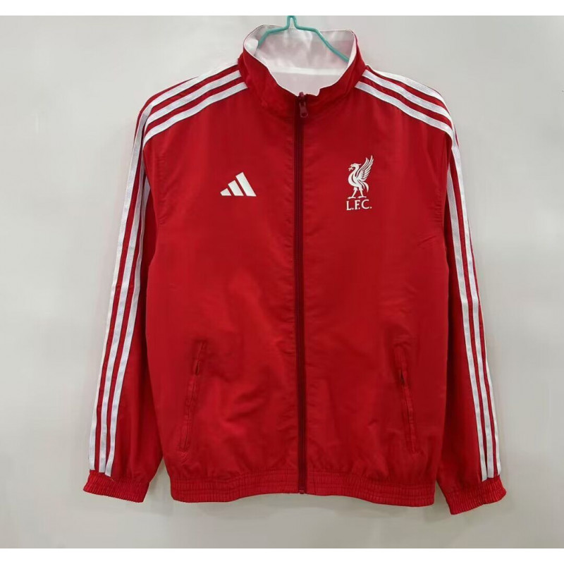 Liverpool Cortavientos Reversible Rojo Blanco