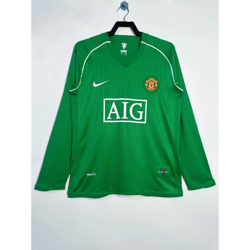 Manchester United Retro Manga Larga Portero Verde 07-08