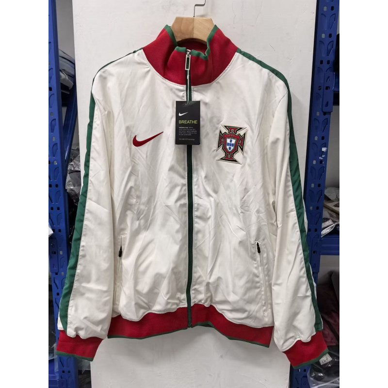 Portugal Cortavientos Retro Blanco Verde