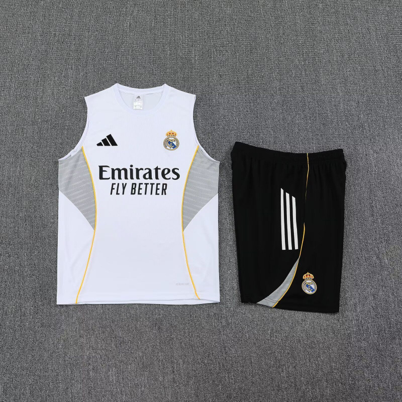 Kit Entrenamiento Real Madrid Sin Mangas Blanco 25-26