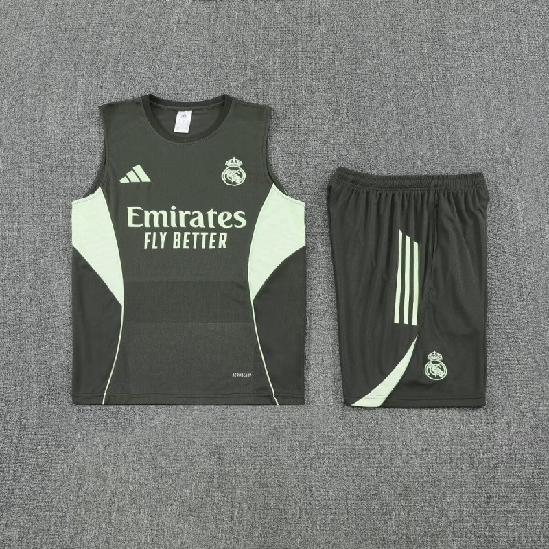 Kit Entrenamiento Real Madrid Sin Mangas Verde Oscuro 25-26