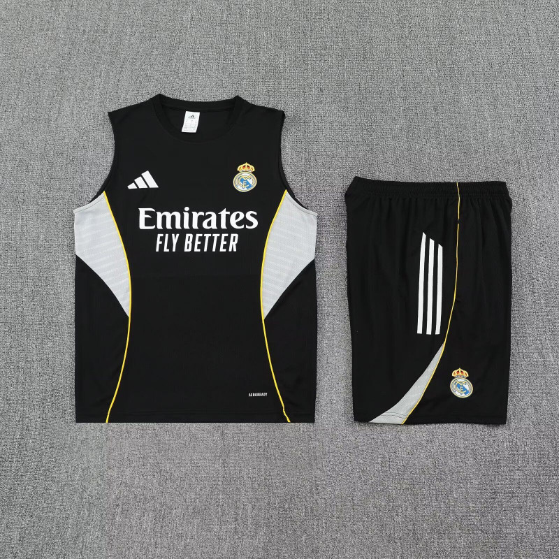 Kit Entrenamiento Real Madrid Sin Mangas Negro 25-26