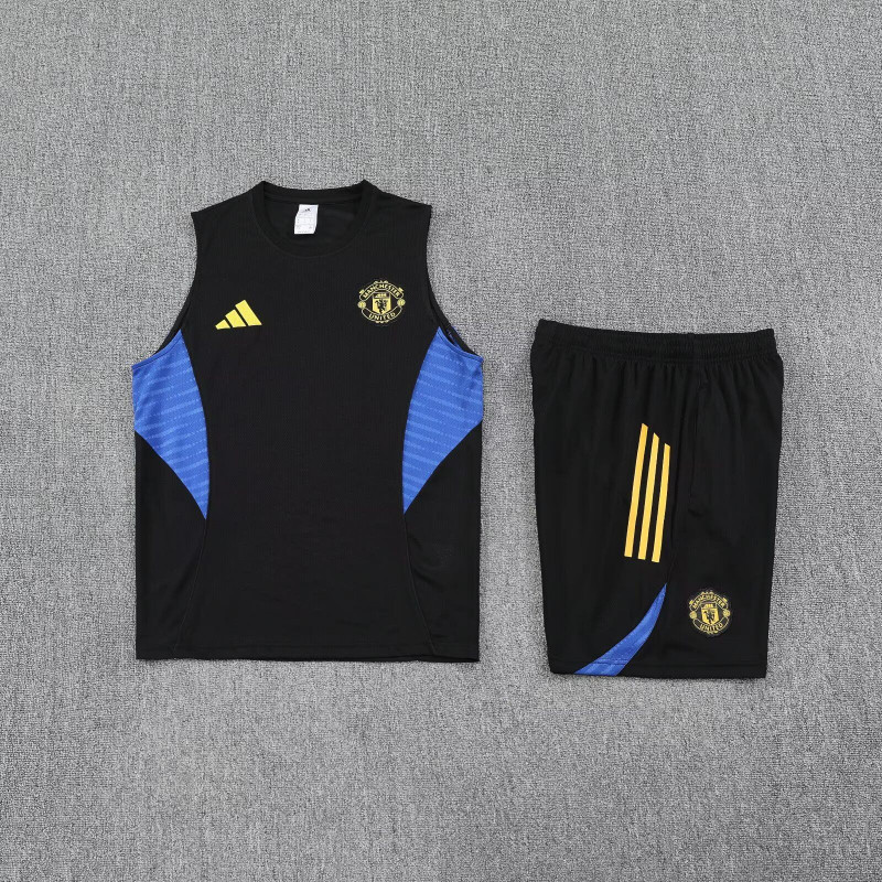 Kit Entrenamiento Manchester United Sin Mangas Negro 25-26