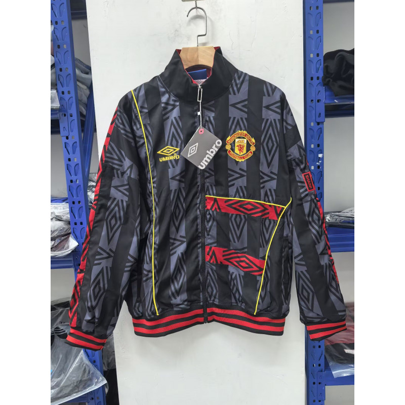 Manchester United Cortavientos Retro Negro