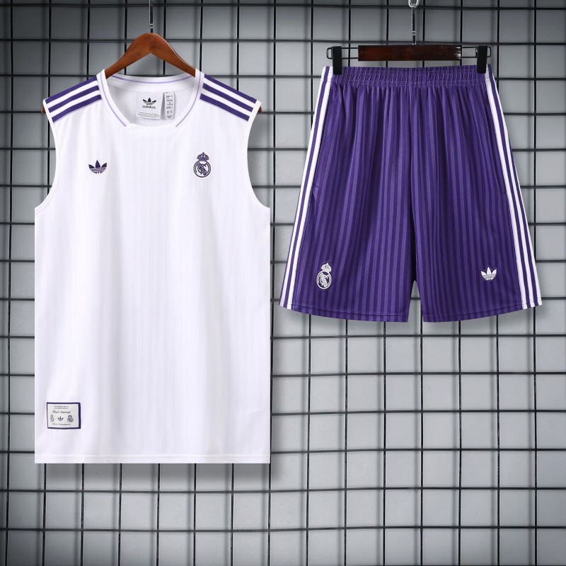Kit Entrenamiento Real Madrid Sin Mangas Blanco 25-26