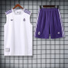 Kit Entrenamiento Real Madrid Sin Mangas Blanco 25-26