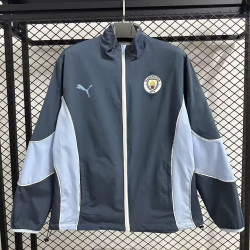 Manchester City Cortavientos Reversible Azul Blanco