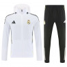 Real Madrid Chandal Cortavientos Blanco Gris Con Capucha