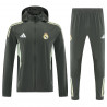 Real Madrid Chandal Cortavientos Verde Oscuro Con Capucha