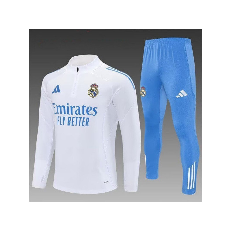 Chandal Entrenamiento Niño Real Madrid Blanco Azul 25-26