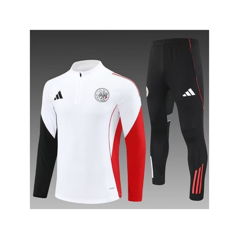 Chandal Niño Entrenamiento Ajax Blanco Negro Rojo 25-26