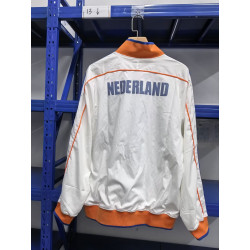 Holanda Cortavientos Retro Blanco Naranja