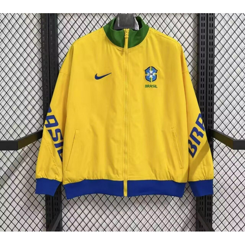 Brasil Cortavientos Retro Amarillo