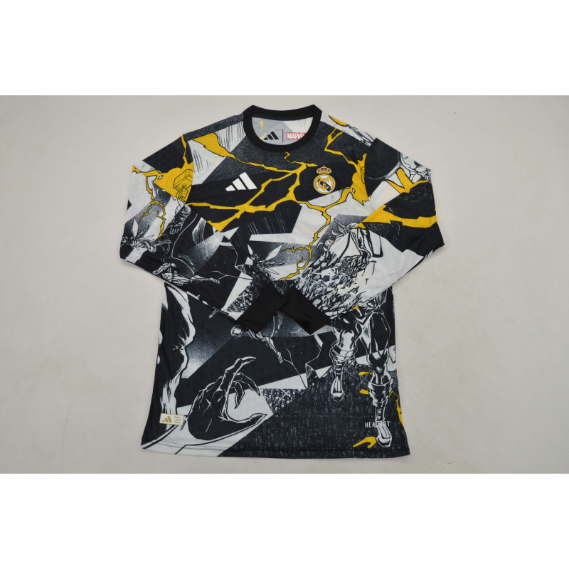 Real Madrid x Marvel Manga Larga Player Version Negra