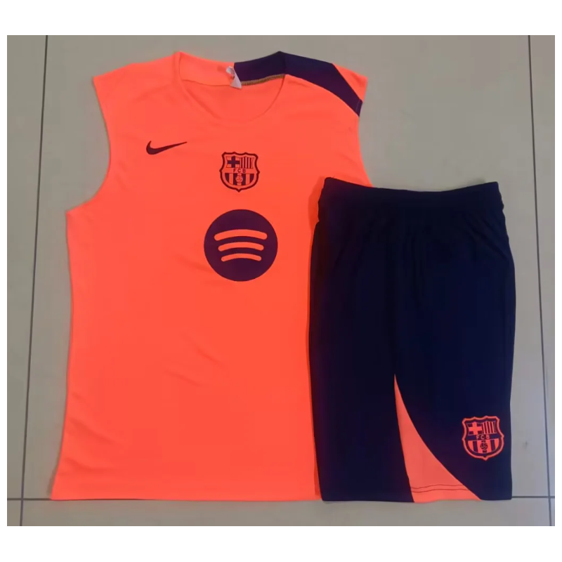 Kit Entrenamiento Barcelona Sin Mangas Naranja 25-26