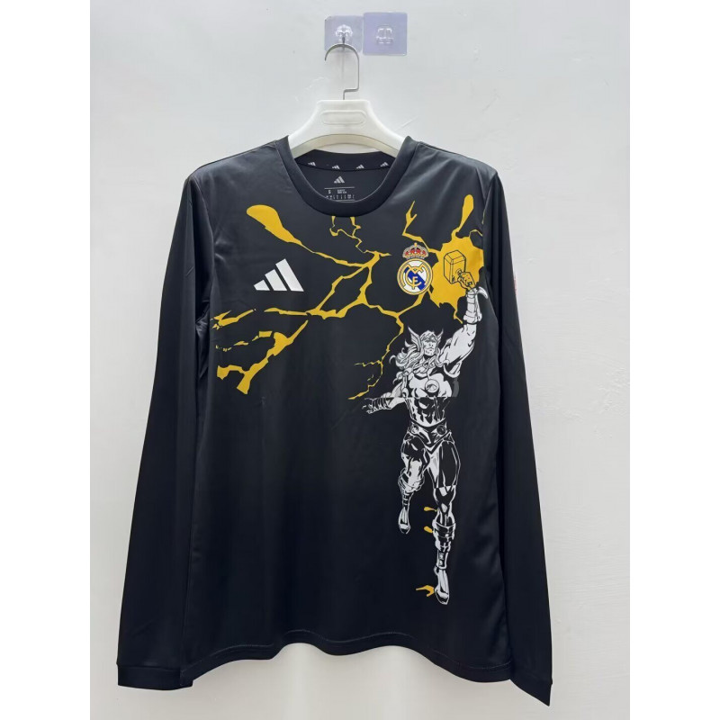 Real Madrid x Marvel Manga Larga Negra 25-26