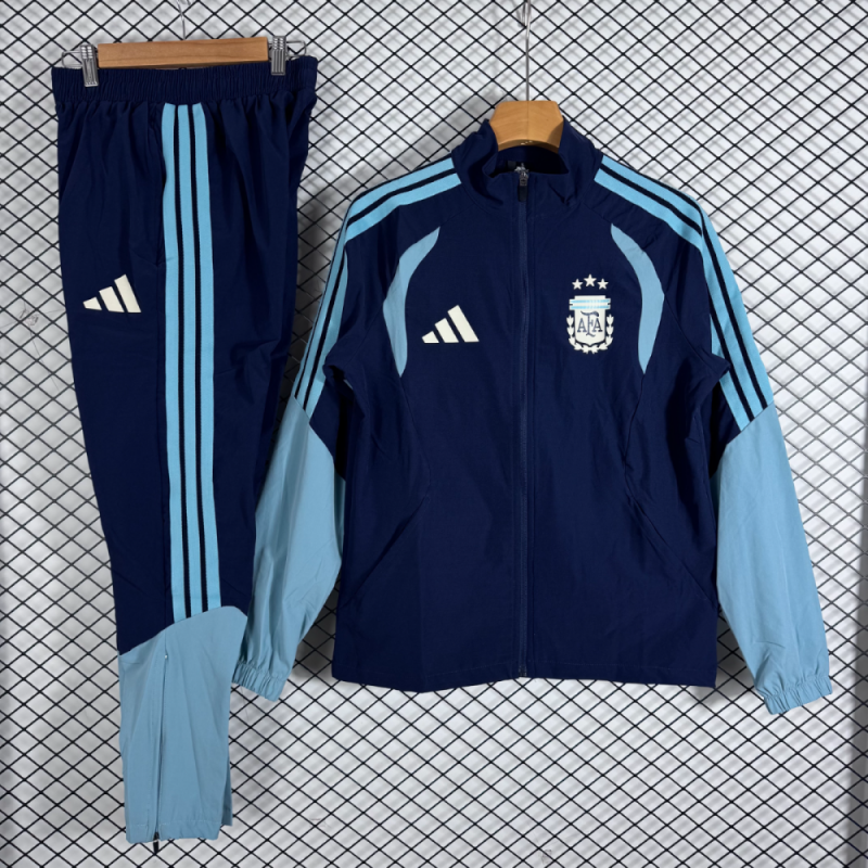 Argentina Chandal Cortavientos Con Capucha Azul 2026