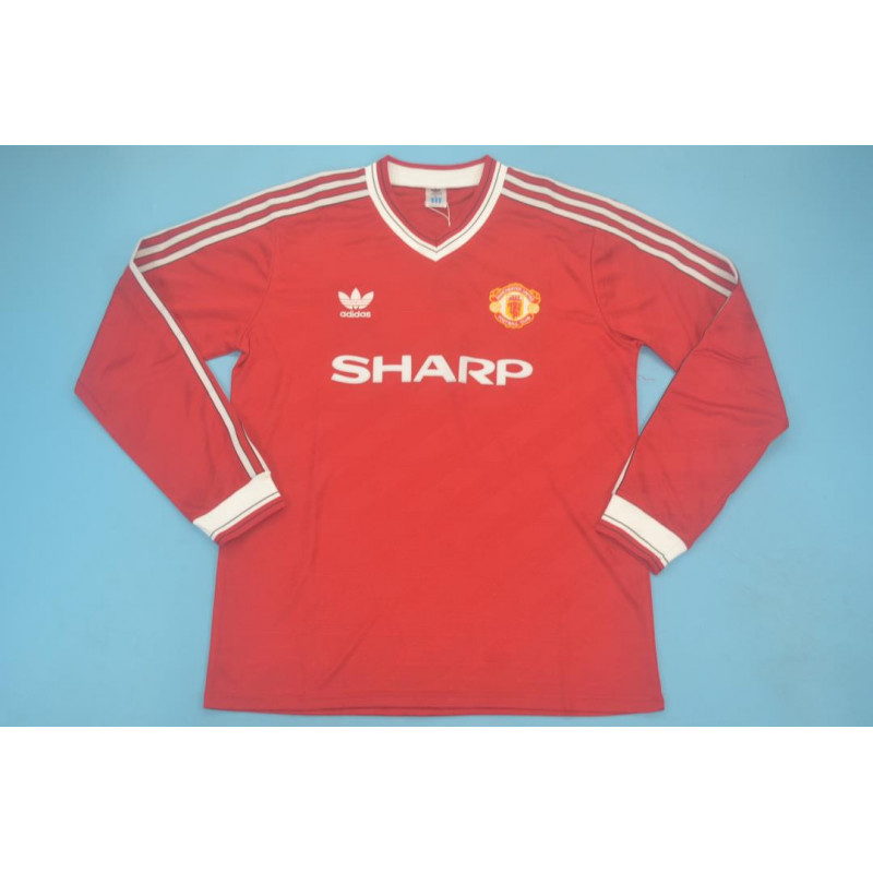 Manchester United Retro Manga Larga Local 86-88